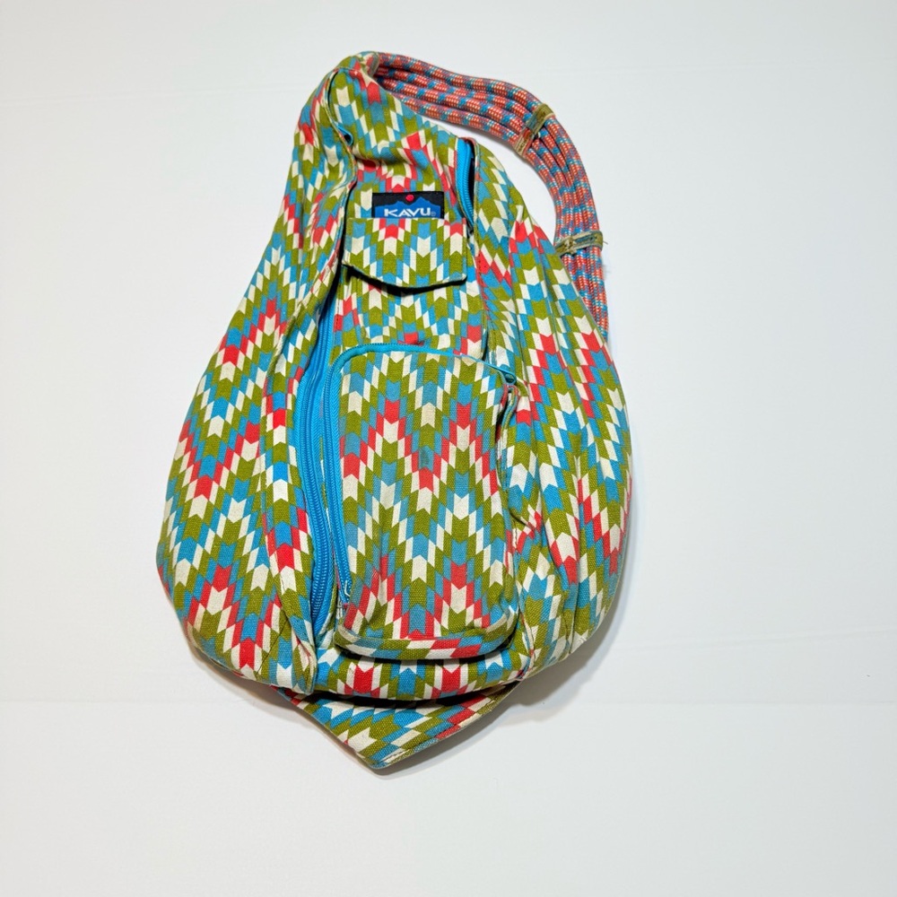 KAVU Zigzag Rope Sling Shoulder Bag - Green, Red, Blue
